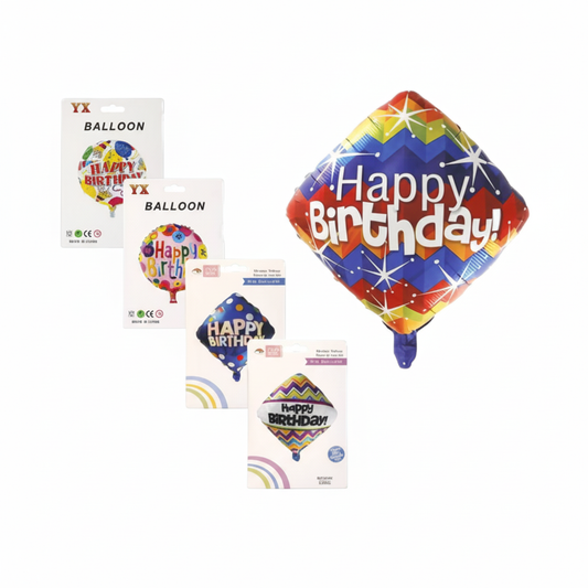 Foil Birthday Balloon suitable for Helium (44 cm) - Assorted