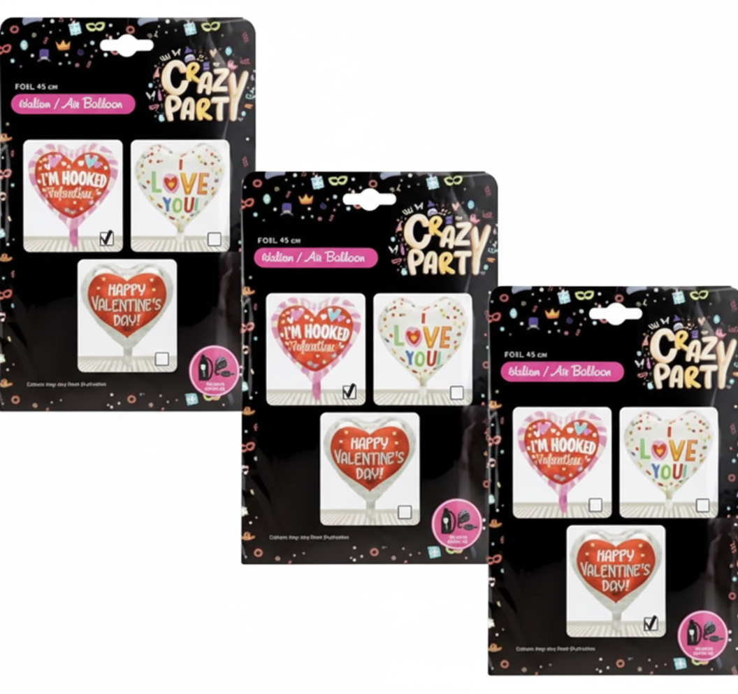 Foil 'I Love You' Helium Balloon, Assorted Designs