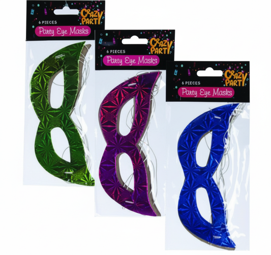 Party Eye Mask - 6 Pieces - Assorted