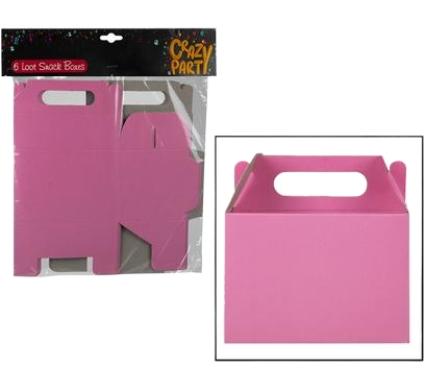 Party Loot Snack Box - 6 Piece - Pink