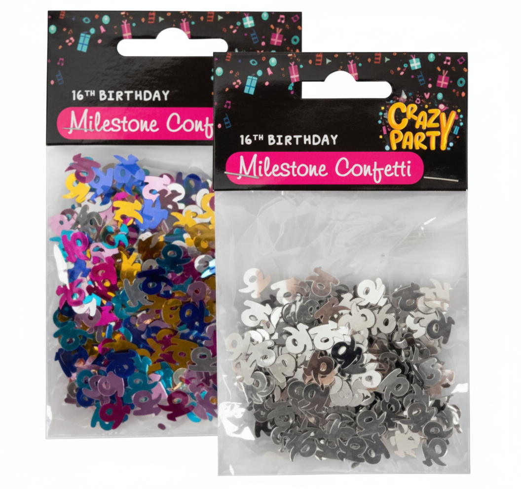 Party Confetti Milestone Number 16 (15 g) - Various Colours