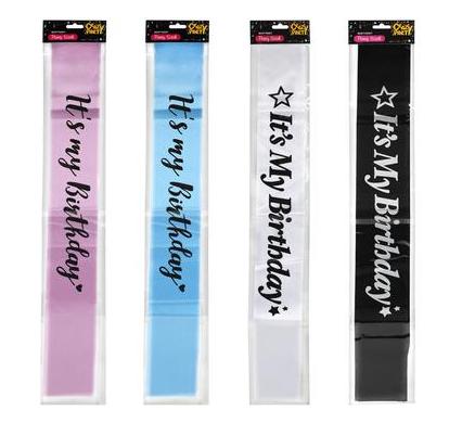 Party Sash - Birthday - Assorted