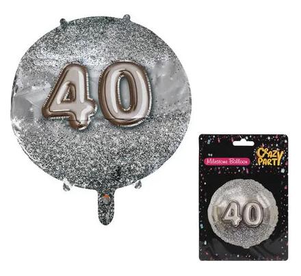 Milestone 40 Foil Helium Balloon - 45 cm