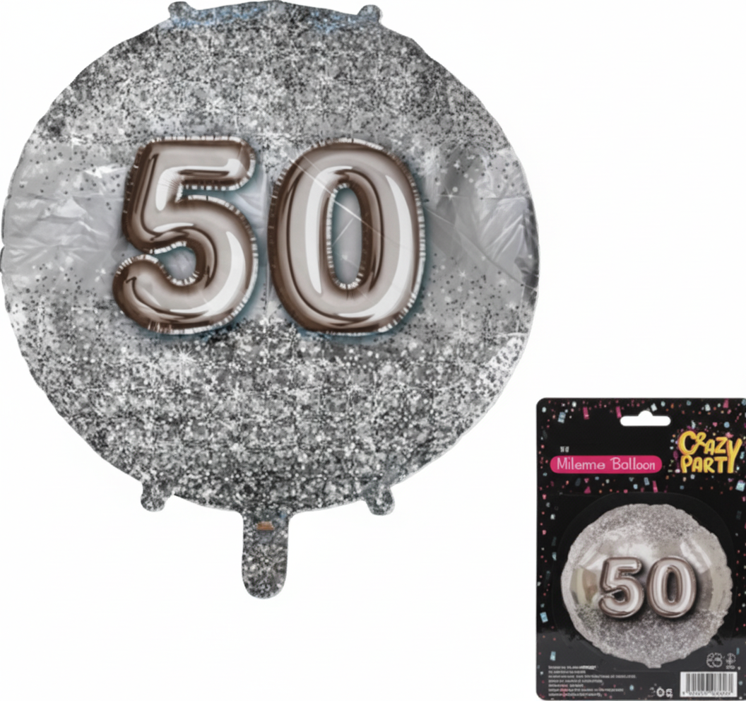 Helium Foil Balloon Milestone 50 (45 cm)