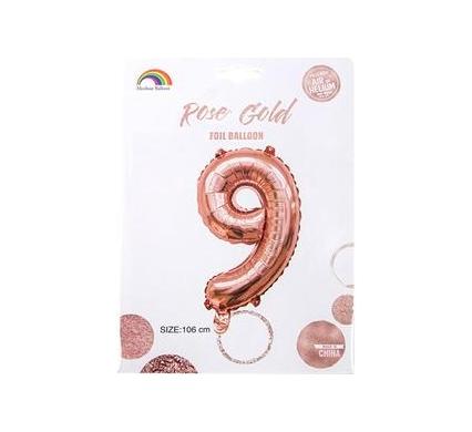 Balloon Helium Foil Rose Gold - 9 - 102cm