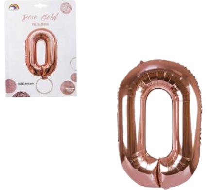 Balloon Helium Foil Rose Gold Number 0 - 102cm