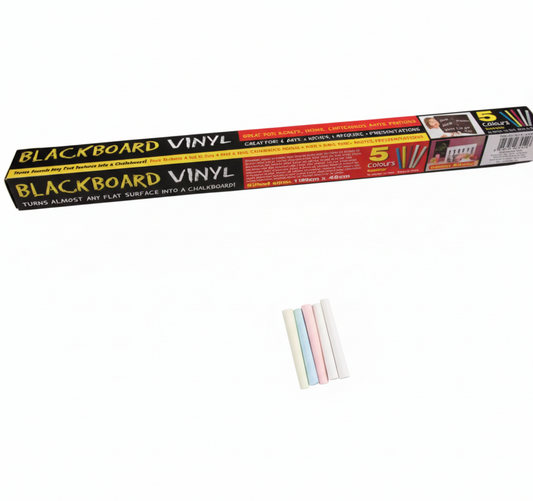 Blackboard Vinyl - 5 Assorted Chalks - 45x110 cm