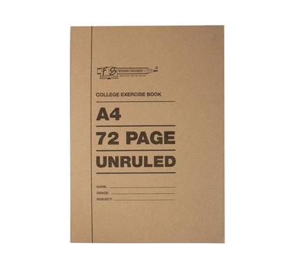 College Exercise Book - Bulk Pack of 20 - 72 Pages - Unruled