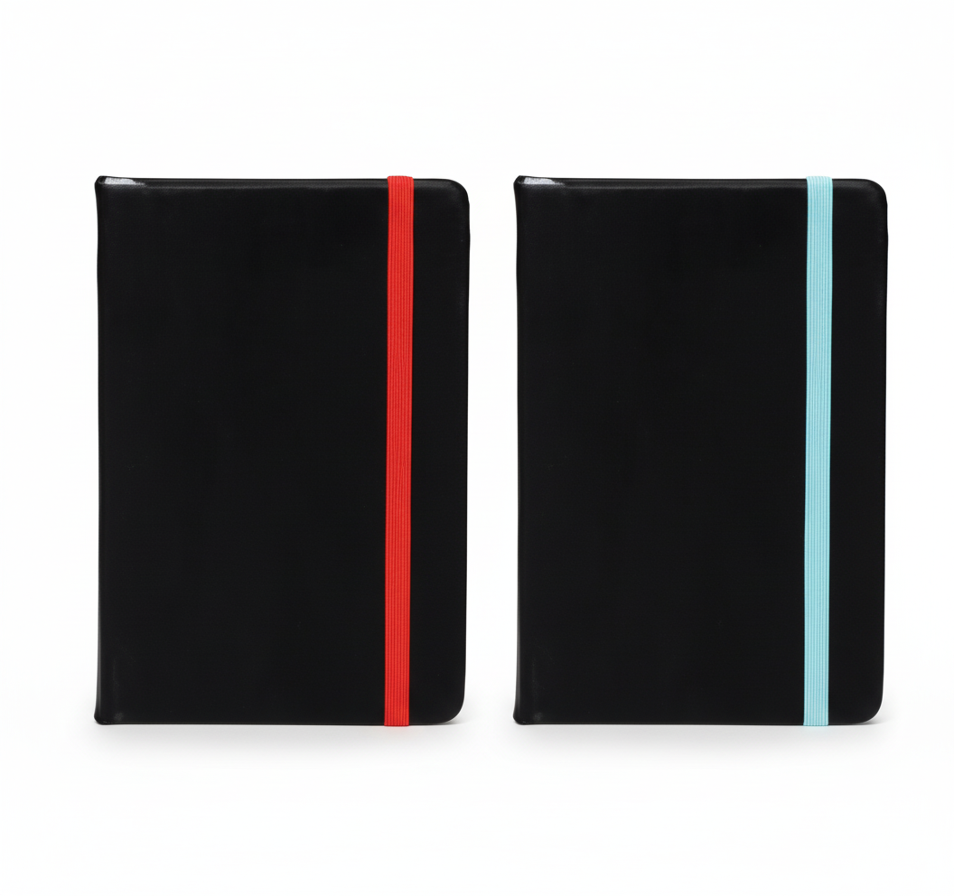 Notebook with Colour Elastic Band - 14 cm x 9.5 cm - Various Colours