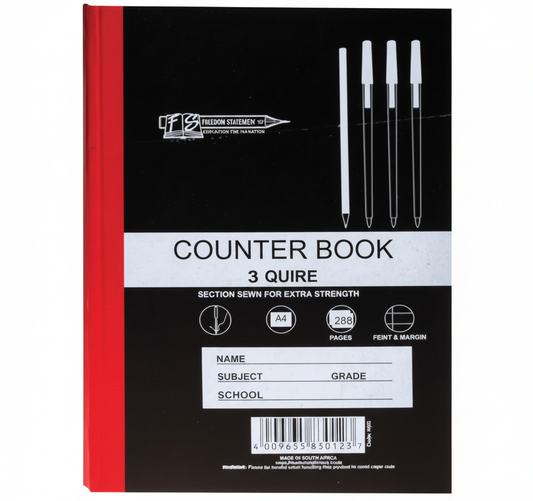 Book Hard Cover - A4 Size - 288 Pages - 3 Quire - Bulk Pack of 5