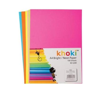 A4 Project Paper Brights Neon - 80gsm - 100 Sheets