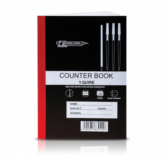 Hard Cover A4 Counter Book - Bulk Pack of 10 - 96 Pages - Feint Ruled With Margin
