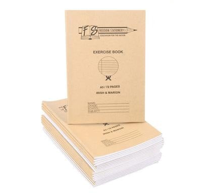 Book Soft Cover - Bulk Pack of 20 - A5 - 72 Pages - Irish Margin