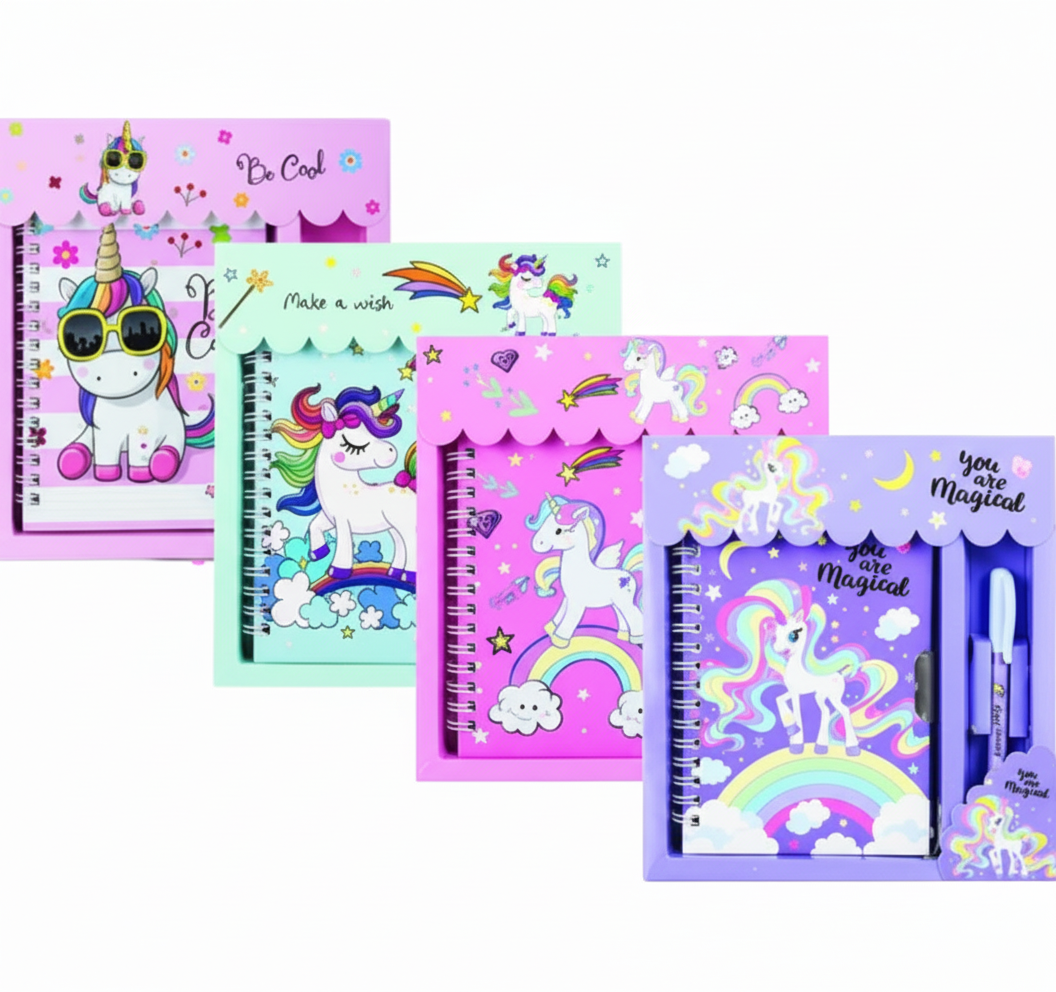 Notebook with Lock and Pen - Various Colours