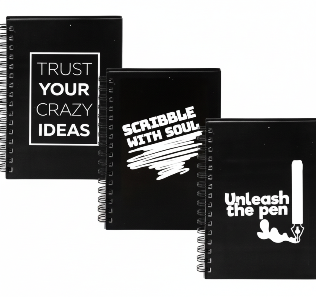 Novelty Spiral Notebook with Words, 60 Sheets of 60 g Paper (A5) - Assorted