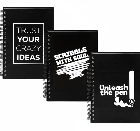 Novelty Spiral Notebook with Words - A5 - 60 Sheets - 60g Paper - Assorted