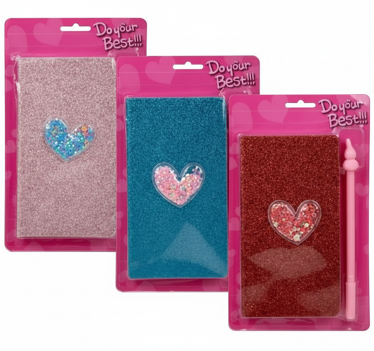 Lockable Diary with Pen - 9.5 x 18 cm - Assorted