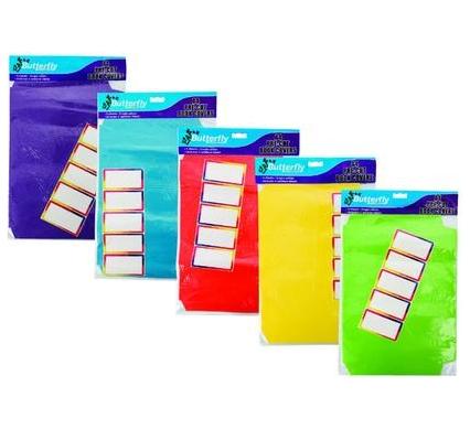 Pre-Cut Paper Book Covers - A4 Size - 5 Pack - Assorted Colours