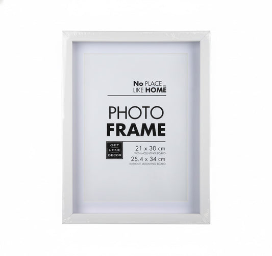 Picture Frame Plastic Shadow Box - 21 x 30 cm - White