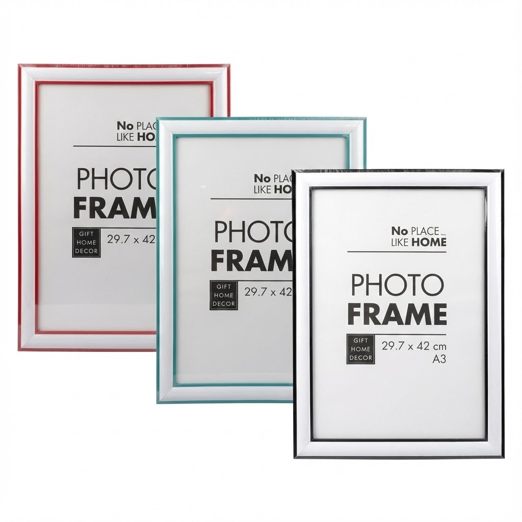 Plastic Picture Frame - A3 Size - 3 Assorted Colours
