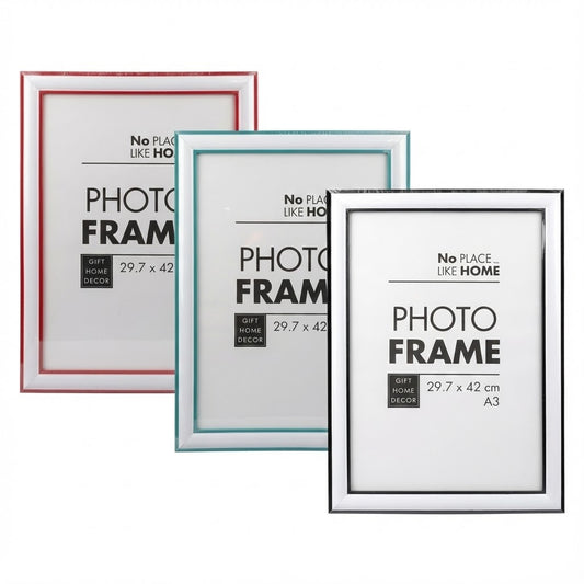 Plastic Picture Frame - A3 Size - 3 Assorted Colours