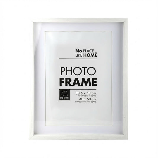 Picture Frame Plastic Shadow Box - 40 x 50 cm - White