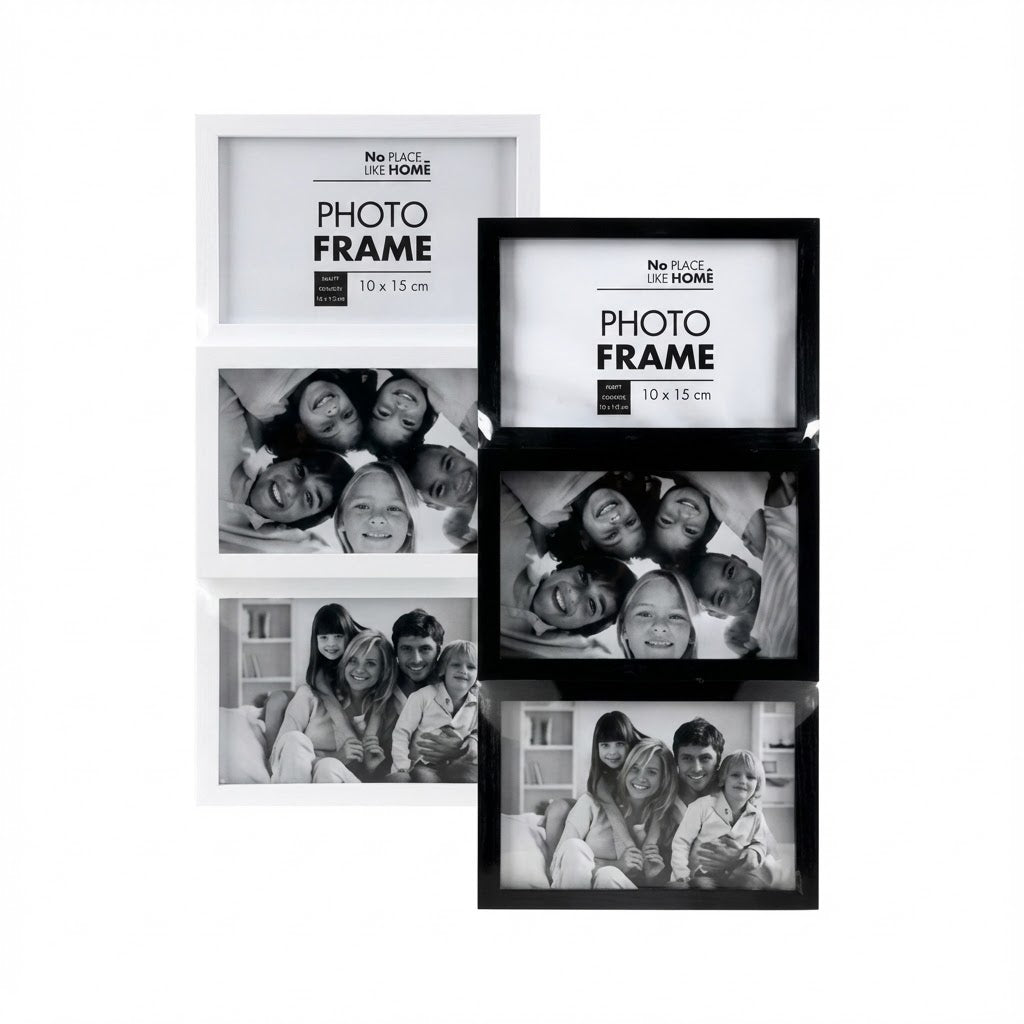 Collage Frame - For Three Pictures - 10 x 15 cm Photos - Assorted