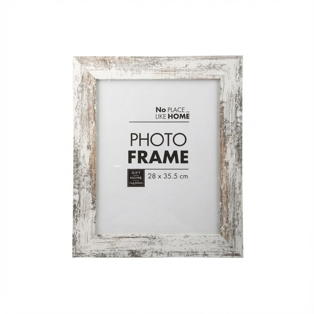 White Distressed Wooden Picture Frame - 28 x 35 cm