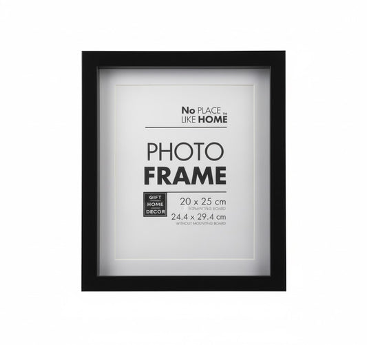 Picture Frame Plastic Shadow Box - 20 x 25 cm - Black