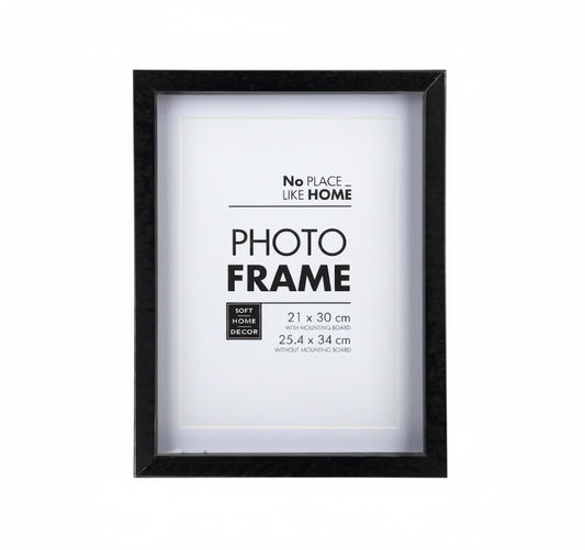 Picture Frame Plastic Shadow Box - Black - 21 x 30 cm