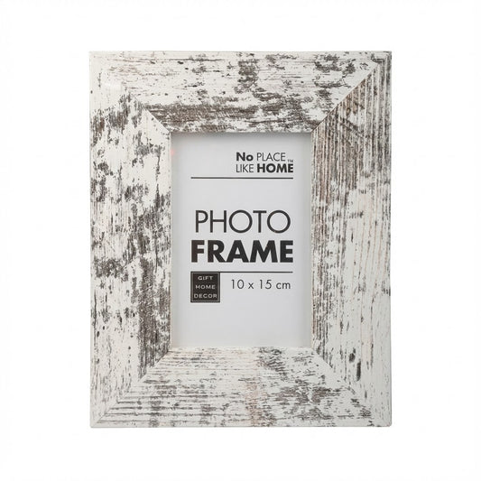 Wooden Distressed White Picture Frame - For 10 x 15 cm Photo