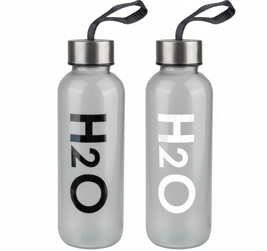 Drinking-Bottle Glass H2O 400ml - Various Colors