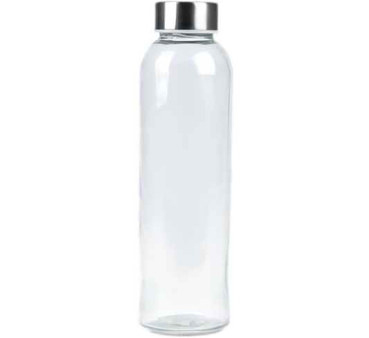 Drinking Bottle Glass Clear Screw Cap - 500 ml