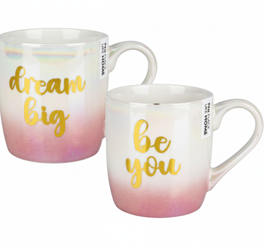 Mug Novelty Gold Print with Pearl - 360ml