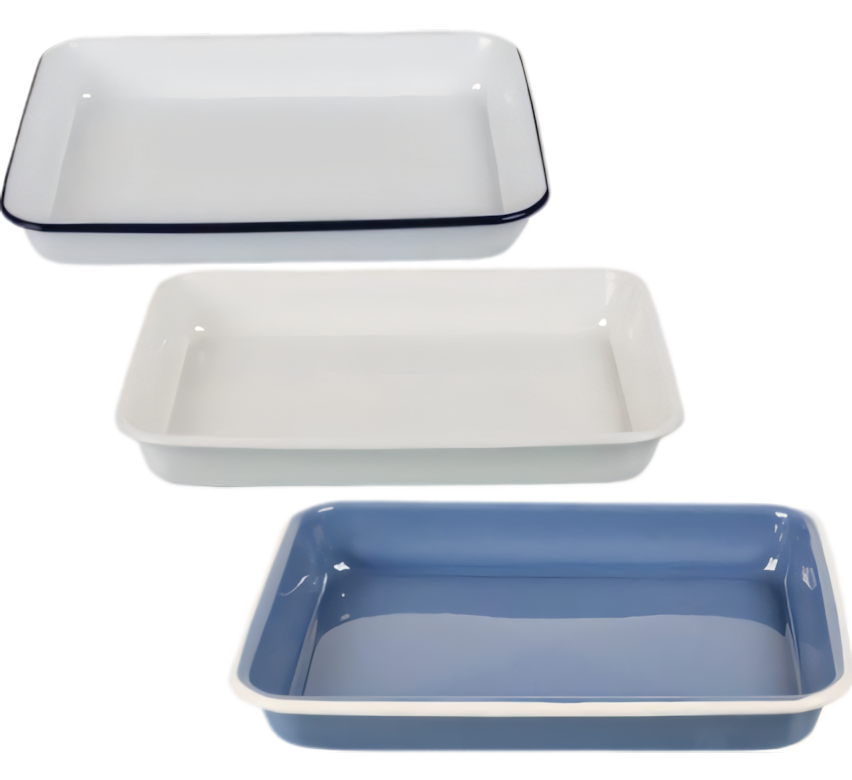Enamel Rectangular Tray - 24 x 18 cm