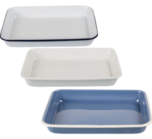 Enamel Rectangular Tray - 24 x 18 cm