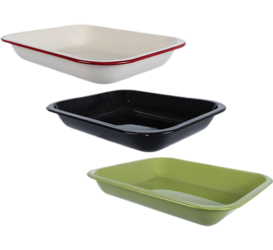 Enamel Baking Pan in Various Colours (28 x 22 cm)