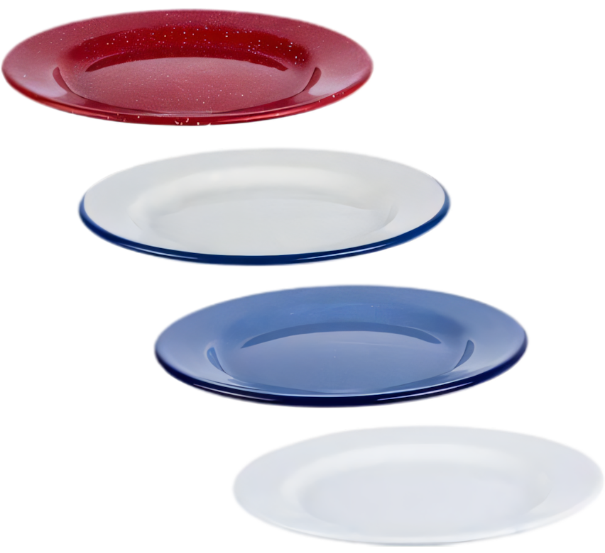 Enamel Plate - 22 cm - Dinner - Various Colors