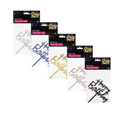 Cake Topper - Happy Birthday - 1 Piece