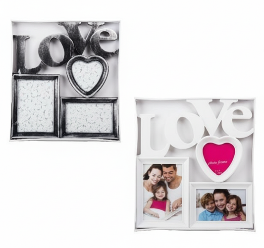Plastic 3 Love Picture-Frame Collage (31x25 cm) - Various Colours
