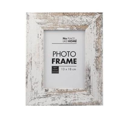 Picture Frame - Medium Density Fiberboard White Stressed Finish - 13 x 18 cm