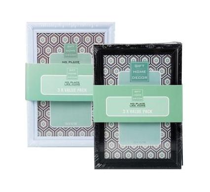 Picture-Frame Plastic 3-Pack 10x15cm Assorted