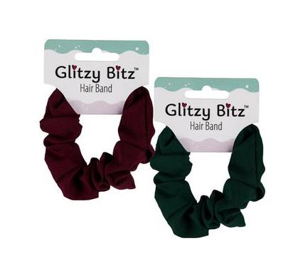 Hair Band Scrunchie - Green or Maroon