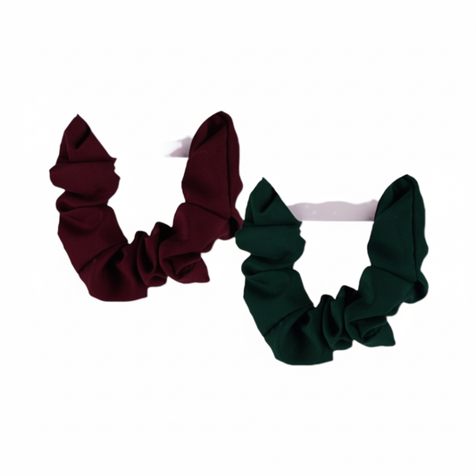 Hair Band Scrunchie - Green or Maroon - Various Colors
