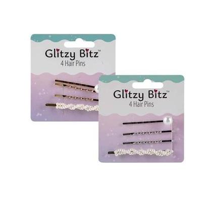 Hair Clips Fashion Pins - Assorted - 4 Piece