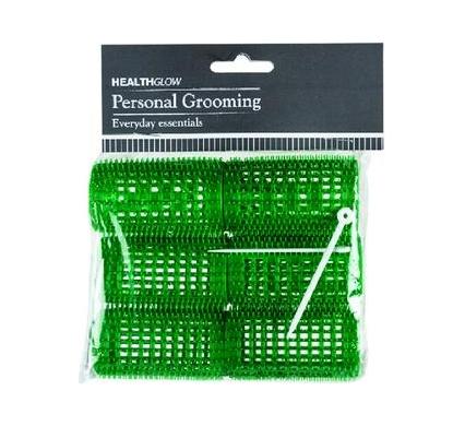 Plastic Hair Curlers - Large - Green - 6 Pieces Per Pack