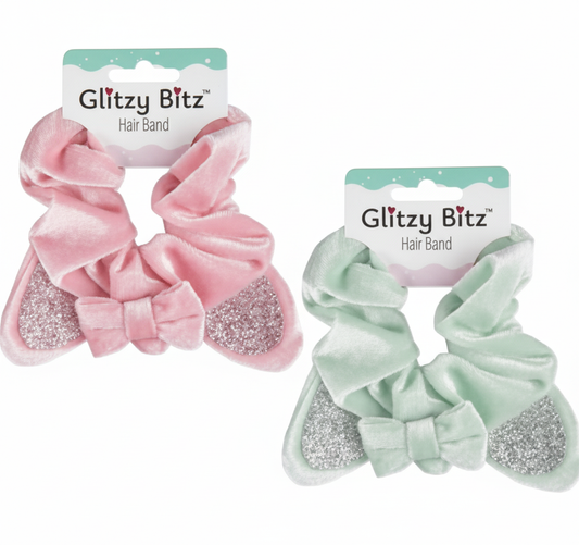 Hair Band Scrunchie - Double Bow - Various Colors