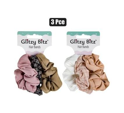 Hair Band Scrunchie - Waffle Design - 3 Pieces