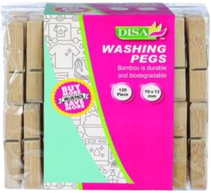 Washing Pegs Bamboo 70mm Pack-120