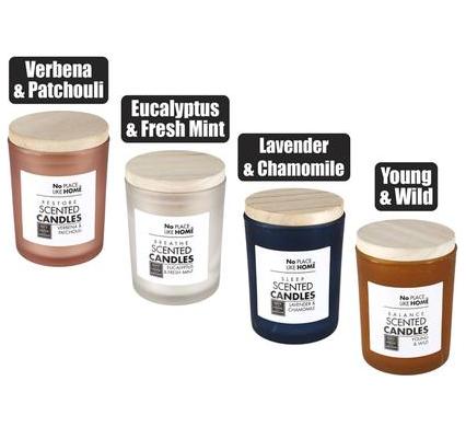 Candle in Glass Holder with Wood Lid - Revive - Assorted Designs